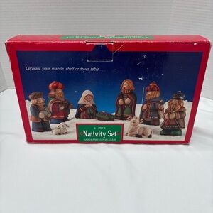 Holiday Workshop 1995 9-Piece Handpainted Porcelain Nativity Set